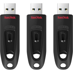 SanDisk Ultra 32 Go Clé USB avec USB 3.0 et jusqu'à 130 Mo/s en lecture - Lot de 3 unités
