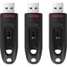 SanDisk 64 Go Ultra Clé USB 3.0 , jusqu'à 130 Mo/s, paquet de trois, Noir