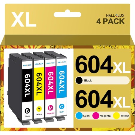 HALLOLUX 604 604XL Cartouches d'encre Compatible pour Epson 604 604XL 604 XL pour Epson Expression Home XP-2200 XP-2205 XP-3200 