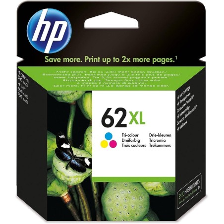 HP 62XL Cartouche d'Encre Trois Couleurs grande capacité Authentique (C2P07AE), Cyan/Magenta/Jaune