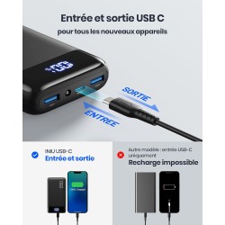 INIU Batterie Externe, 22.5W 20000mAh Power Bank Charge Rapide, Batterie Portable USB C Input & Output PD3.0 QC4.0 Power Bank Co