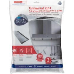 CARE+PROTECT Filtre 2 en 1 Anti-Graisse et Anti-Odeurs pour Hotte - Universel - À Découper - Haut Pouvoir d'Absorption
