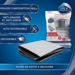 CARE+PROTECT Filtre 2 en 1 Anti-Graisse et Anti-Odeurs pour Hotte - Universel - À Découper - Haut Pouvoir d'Absorption
