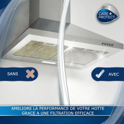 CARE+PROTECT Filtre 2 en 1 Anti-Graisse et Anti-Odeurs pour Hotte - Universel - À Découper - Haut Pouvoir d'Absorption