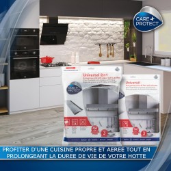 CARE+PROTECT Filtre 2 en 1 Anti-Graisse et Anti-Odeurs pour Hotte - Universel - À Découper - Haut Pouvoir d'Absorption