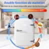 YASHE Mini Frigo de Chambre, 4 Litres/ 6 Canettes, Petit Frigo Thermoélectrique CA/CC pour Boissons, Nourriture, Beauté, Bureau,