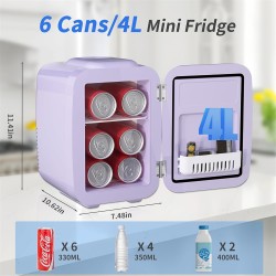 YASHE Mini réfrigérateur 4 litres pour cosmétiques, boissons, 220 V AC/12 V DC, thermoélectrique refroidissement et réchauffemen