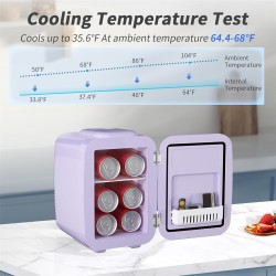 YASHE Mini réfrigérateur 4 litres pour cosmétiques, boissons, 220 V AC/12 V DC, thermoélectrique refroidissement et réchauffemen
