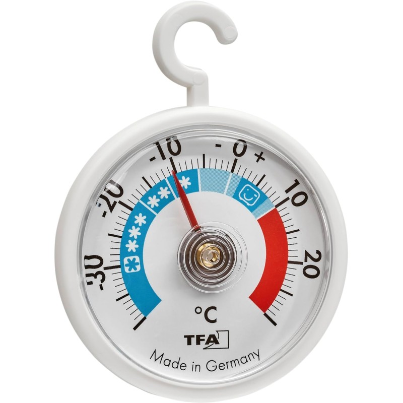 TFA Dostmann Thermomètre de refroidissement analogique avec crochet, 14.4005, maniable, avec zones de refroidissement, pour réfr