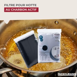 Fackelmann 0807250 Filtre pour hotte polyester et charbon actif, Filtre deux-en-un, Filtre hotte, Polyester, Charbon actif, 57 c