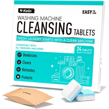 Nettoyage machine à laver Tablettes nettoyantes pour lave-linge 24 paquets - 1 an d'approvisionnement Tablettes nettoyantes pour
