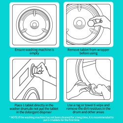 Nettoyage machine à laver Tablettes nettoyantes pour lave-linge 24 paquets - 1 an d'approvisionnement Tablettes nettoyantes pour
