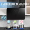 COMFEE' ANGJ64B-60 Hotte aspirante inclinée 60 cm en Verre Trempé, 3 Niveaux de Vitesse, Écran Tactile LED, Recycle interne ou É
