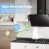 COMFEE' ANGJ64B-60 Hotte aspirante inclinée 60 cm en Verre Trempé, 3 Niveaux de Vitesse, Écran Tactile LED, Recycle interne ou É