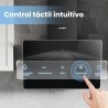 COMFEE' ANGJ64B-60 Hotte aspirante inclinée 60 cm en Verre Trempé, 3 Niveaux de Vitesse, Écran Tactile LED, Recycle interne ou É
