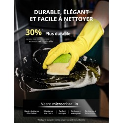 COMFEE' CIH351D257K0 Table De Cuisson À Induction Encastrable Avec 2 Zones De Cuisson, 9 Niveaux De Puissance, Surface De Chauff