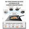 COMFEE' CIH351D257K0 Table De Cuisson À Induction Encastrable Avec 2 Zones De Cuisson, 9 Niveaux De Puissance, Surface De Chauff