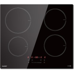 COMFEE' CIH741F238K0 Table de Cuisson à Induction 7200W avec 4 Brûleurs, 9 Niveaux de Puissance, Surface de Chauffe Agrandie de 