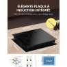 COMFEE' CIH741F238K0 Table de Cuisson à Induction 7200W avec 4 Brûleurs, 9 Niveaux de Puissance, Surface de Chauffe Agrandie de 