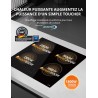 COMFEE' CIH741F238K0 Table de Cuisson à Induction 7200W avec 4 Brûleurs, 9 Niveaux de Puissance, Surface de Chauffe Agrandie de 