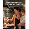 COMFEE' CIH741F238K0 Table de Cuisson à Induction 7200W avec 4 Brûleurs, 9 Niveaux de Puissance, Surface de Chauffe Agrandie de 