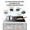 COMFEE' CIH741F238K0 Table de Cuisson à Induction 7200W avec 4 Brûleurs, 9 Niveaux de Puissance, Surface de Chauffe Agrandie de 