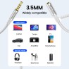 MOSWAG Rallonge Jack Audio 3.5 mm 4 Pôles pour Casque Micro, Nylon Tressé Jack Mâle vers Femelle Câble Extension Audio Stéréo Co