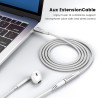 MOSWAG Rallonge Jack Audio 3.5 mm 4 Pôles pour Casque Micro, Nylon Tressé Jack Mâle vers Femelle Câble Extension Audio Stéréo Co