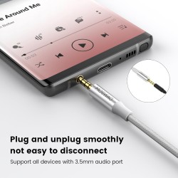 MOSWAG Rallonge Jack Audio 3.5 mm 4 Pôles pour Casque Micro, Nylon Tressé Jack Mâle vers Femelle Câble Extension Audio Stéréo Co