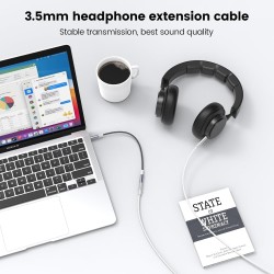 MOSWAG Rallonge Jack Audio 3.5 mm 4 Pôles pour Casque Micro, Nylon Tressé Jack Mâle vers Femelle Câble Extension Audio Stéréo Co