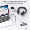 MOSWAG Rallonge Jack Audio 3.5 mm 4 Pôles pour Casque Micro, Nylon Tressé Jack Mâle vers Femelle Câble Extension Audio Stéréo Co