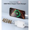 45W Chargeur USB C Rapide for iPhone 17 16 15/17 16 15 Pro/17 16 15 Pro Max/17 Air/16 15 Plus/iPad Pro/iPad Air, Samsung S25 S24