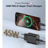 2 Pack 45W Chargeur Charge Rapide pour Samsung Galaxy S25/S24/S23/S22/S21 Ultra/S20/S20+/Note 20/10/9/8/A73/A53/A52/S10/S9, iPho