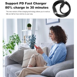 2 Pack 45W Chargeur Charge Rapide pour Samsung Galaxy S25/S24/S23/S22/S21 Ultra/S20/S20+/Note 20/10/9/8/A73/A53/A52/S10/S9, iPho