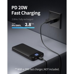 Batterie Externe 13800mAh, Slimmest 22.5W Power Bank, Batterie Portable USB C (Entrée/Sortie) PD3.0 QC4.0 Charge Rapide Chargeur