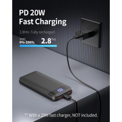 Batterie Externe 13800mAh, Slimmest 22.5W Power Bank,Batterie Portable USB C (Entrée/Sortie) PD3.0 QC4.0 Charge Rapide Chargeur 