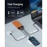 Batterie externe 13800mah, slimmest 22.5w power bank, batterie portable usb c (entrée/sortie) pd3.0 qc4.0 charge rapide chargeur