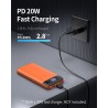 Batterie externe 13800mah, slimmest 22.5w power bank, batterie portable usb c (entrée/sortie) pd3.0 qc4.0 charge rapide chargeur