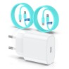 Chargeur pour iPhone 15 16, 20W apple original chargeur rapide avec 60W 1M+2M câble de charge rapide pour iPhone 16/16 Pro/16 Ma