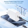 Chargeur 20W Rapide Original avec Câble 60W (1M+2M) pour iPhone 15/16, iPad Pro/Air/Mini