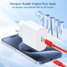 Chargeur pour iPhone 15 16, 20W apple original chargeur rapide avec 60W 1M+2M câble de charge rapide pour iPhone 16/16 Pro/16 Ma