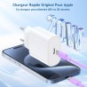 Chargeur pour iPhone 15 16, 20W Apple Original Chargeur Rapide avec 60W 1M+2M câble de Charge Rapide pour iPhone 16/16 Pro/16 Ma