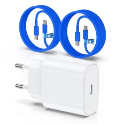 Chargeur Rapide 20W Original pour iPhone 15/16 et Pro Max/Plus, Câble 60W (1M+2M) - Compatible iPad Pro/Air/Mini