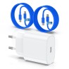 Chargeur Rapide 20W Original pour iPhone 15/16 et Pro Max/Plus, Câble 60W (1M+2M) - Compatible iPad Pro/Air/Mini