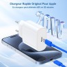 Chargeur Rapide 20W Original pour iPhone 15/16 et Pro Max/Plus, Câble 60W (1M+2M) - Compatible iPad Pro/Air/Mini