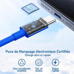Chargeur Rapide 20W Original pour iPhone 15/16 et Pro Max/Plus, Câble 60W (1M+2M) - Compatible iPad Pro/Air/Mini