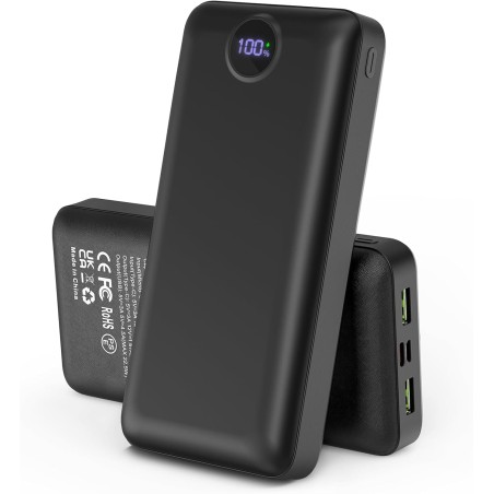 Batterie externe 50000mah charge rapide,power bank grande capacité 22,5w,usb-c avec 3 sorties & 2 entrées chargeur portable écra