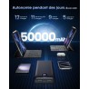 Batterie externe 50000mah charge rapide,power bank grande capacité 22,5w,usb-c avec 3 sorties & 2 entrées chargeur portable écra