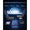 Batterie externe 50000mah charge rapide,power bank grande capacité 22,5w,usb-c avec 3 sorties & 2 entrées chargeur portable écra