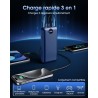 Batterie externe 50000mah charge rapide,power bank grande capacité 22,5w,usb-c avec 3 sorties & 2 entrées chargeur portable écra